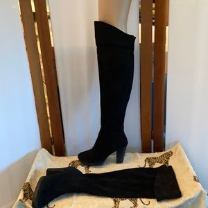 Nine West Three Musketeer boots black Swede sz 7.5